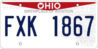 OH license plate FXK1867