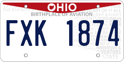OH license plate FXK1874