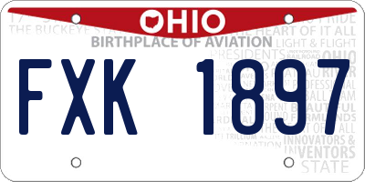 OH license plate FXK1897