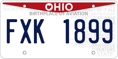 OH license plate FXK1899