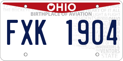 OH license plate FXK1904