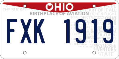 OH license plate FXK1919