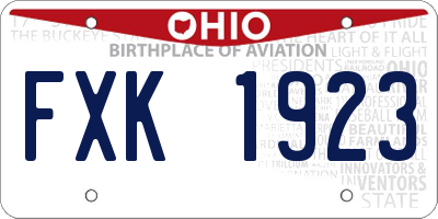 OH license plate FXK1923