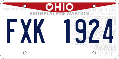 OH license plate FXK1924