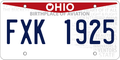 OH license plate FXK1925