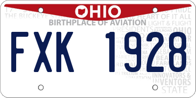 OH license plate FXK1928