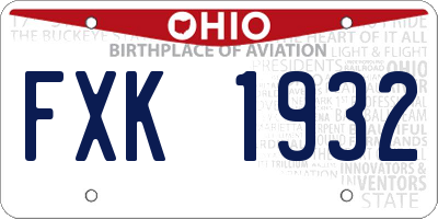 OH license plate FXK1932