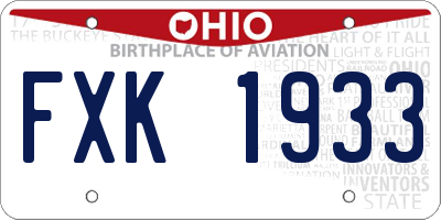 OH license plate FXK1933