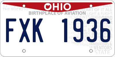 OH license plate FXK1936
