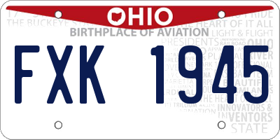 OH license plate FXK1945