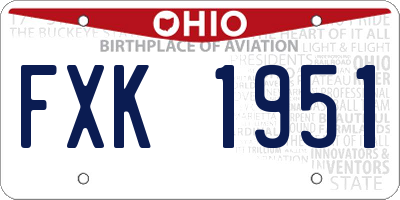 OH license plate FXK1951