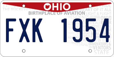 OH license plate FXK1954