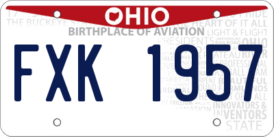 OH license plate FXK1957