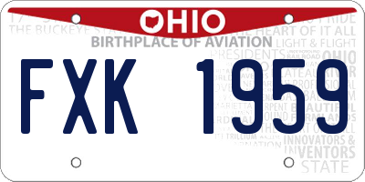 OH license plate FXK1959