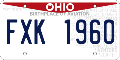OH license plate FXK1960