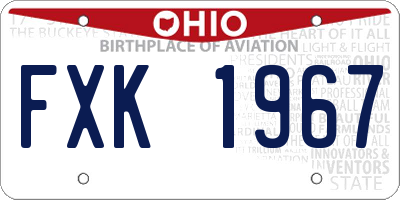 OH license plate FXK1967