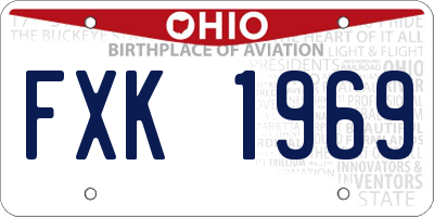 OH license plate FXK1969