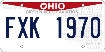 OH license plate FXK1970