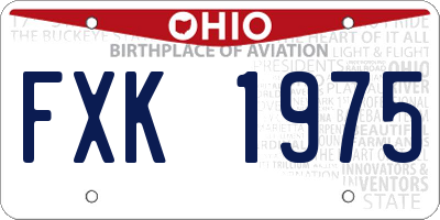 OH license plate FXK1975