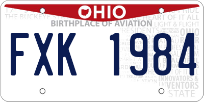OH license plate FXK1984
