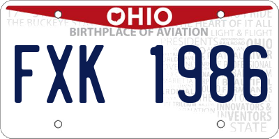 OH license plate FXK1986