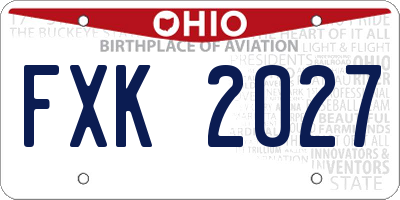 OH license plate FXK2027