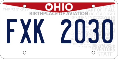 OH license plate FXK2030