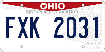 OH license plate FXK2031
