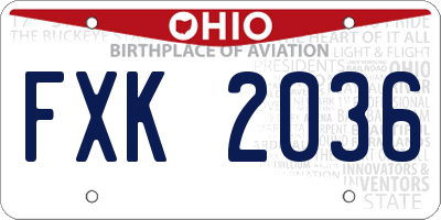 OH license plate FXK2036