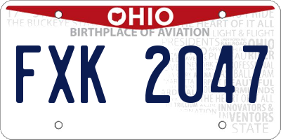OH license plate FXK2047