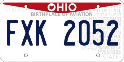 OH license plate FXK2052