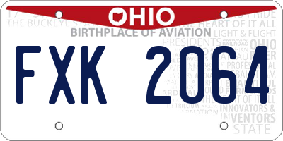 OH license plate FXK2064