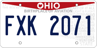 OH license plate FXK2071