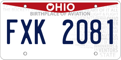OH license plate FXK2081