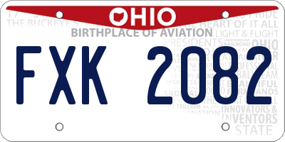 OH license plate FXK2082