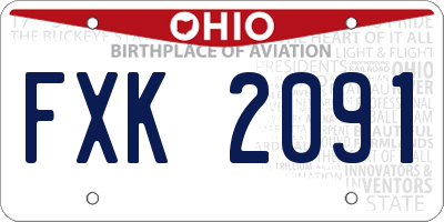 OH license plate FXK2091