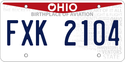 OH license plate FXK2104