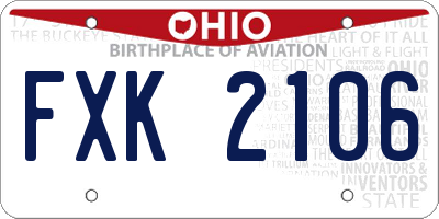 OH license plate FXK2106