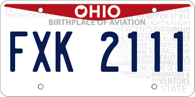 OH license plate FXK2111