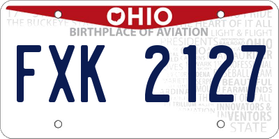 OH license plate FXK2127