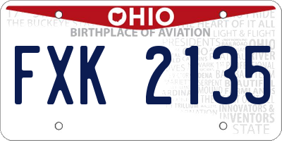 OH license plate FXK2135
