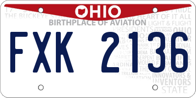 OH license plate FXK2136