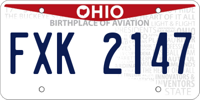 OH license plate FXK2147