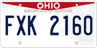OH license plate FXK2160