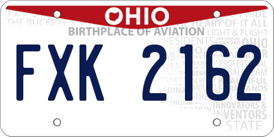 OH license plate FXK2162