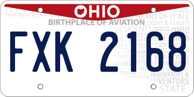 OH license plate FXK2168