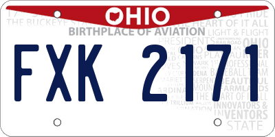 OH license plate FXK2171