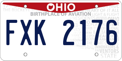 OH license plate FXK2176