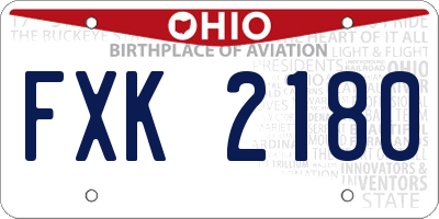 OH license plate FXK2180