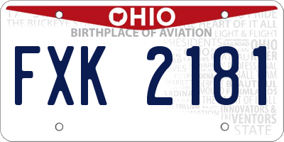 OH license plate FXK2181